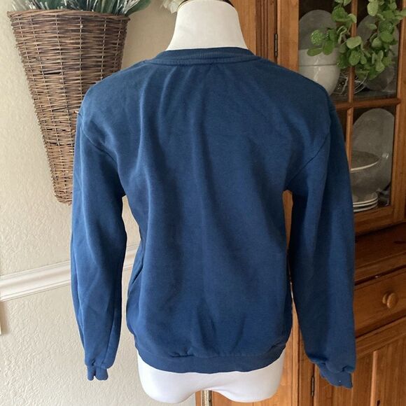 Zara Graphic Design Positive Vibe Crewneck Sweatshirt Size Small - Picture 5 of 9